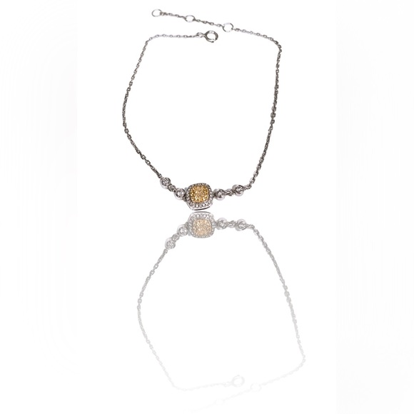 18k White Gold Bracelet/ Yellow Diamond - Picture 5 of 9